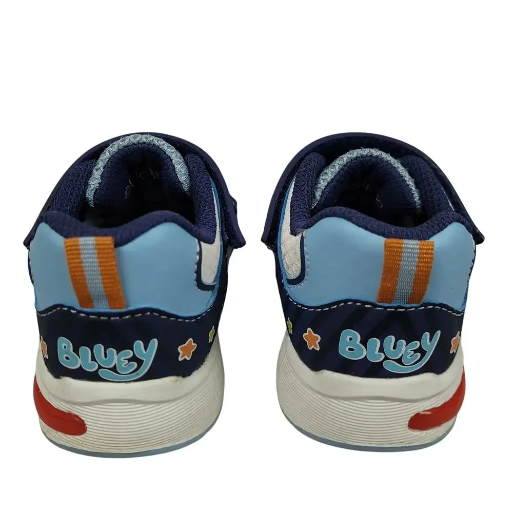 Bluey Bingo Light Up Sneakers Toddler Size 7 Ground Up EUC Shoes White Blue